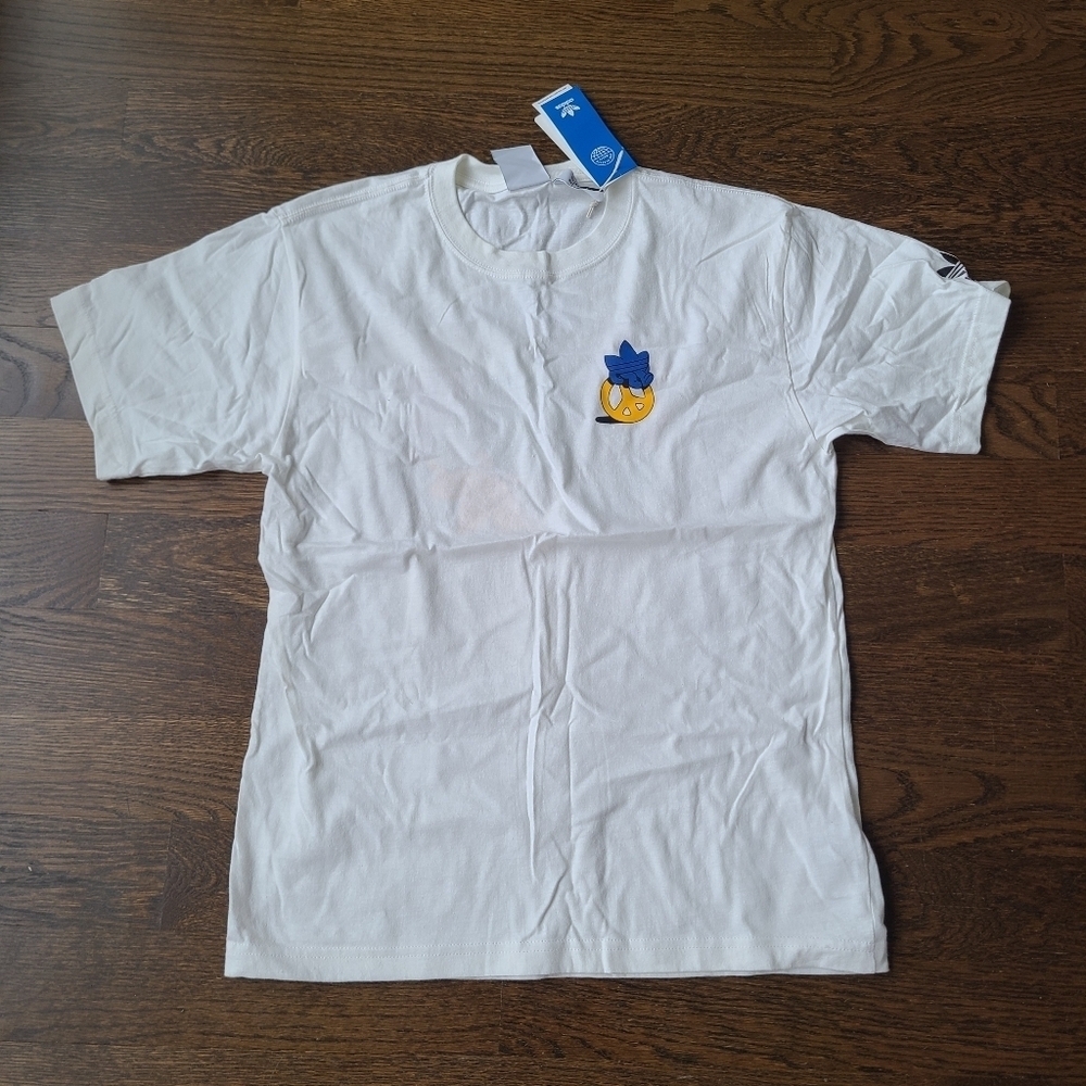 NWT Adidas Cross World Treffy White T-Shirt Sz.M